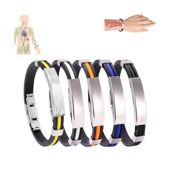 Oveallgo Apus Ion Therapeutic Lympunclog Titanium Bracelet Pro, Oveallgo Bracelet, Bracelet de Traitement en Titane, Ionpro T