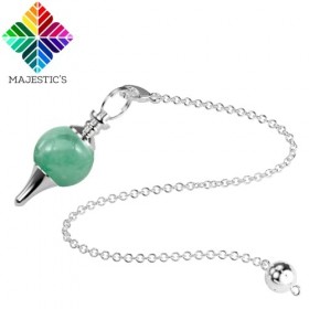 Pendule divinatoire de Radiesthésie en AVENTURINE VERTE – Pendule Sephoroton en Pierre d’Aventurine – 14 GR [Satisfait ou Rem