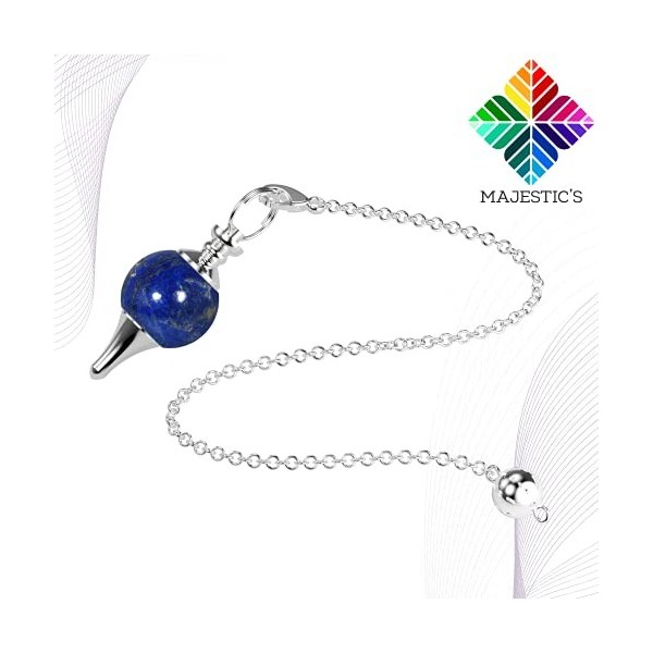 Pendule divinatoire de Radiesthésie en LAPIS LAZULI – Pendule Sephoroton en Pierre de Lapis-Lazuli – 14 GR [Satisfait ou Remb