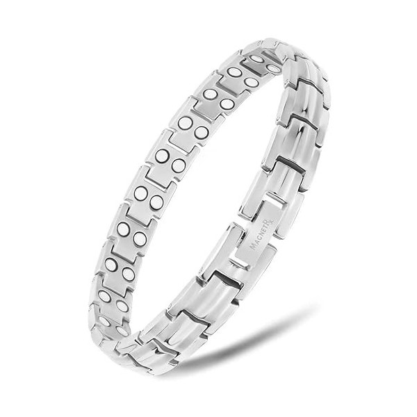 MagnetRX® Womens Ultra Strength Magnetic Bracelet - Titanium Magnetic Bracelets for Women - Adjustable Length with Sizing To