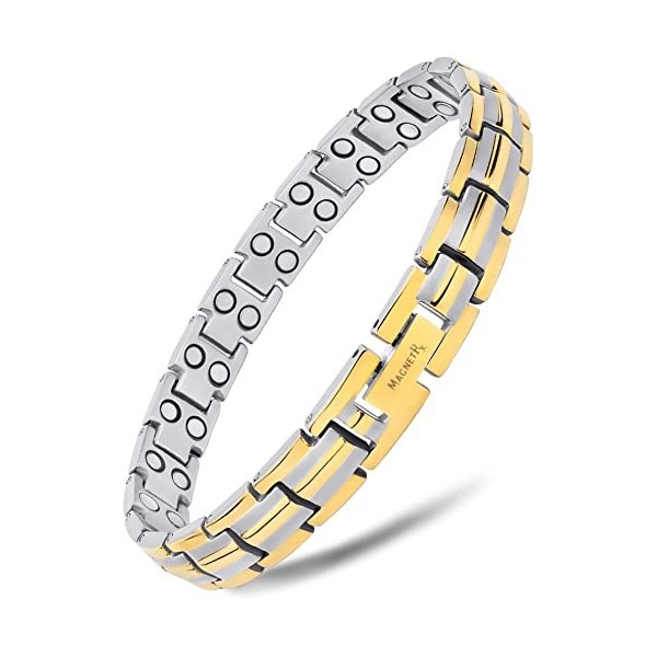 MagnetRX® Womens Ultra Strength Magnetic Bracelet - Titanium Magnetic Bracelets for Women - Adjustable Length with Sizing To