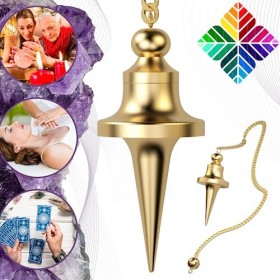 Pendule Divinatoire de Radiesthesie TROUVIER à Chambre TEMOIN en Laiton Doré – Le Pendule de Sourcier Géobiologue, Egyptien [