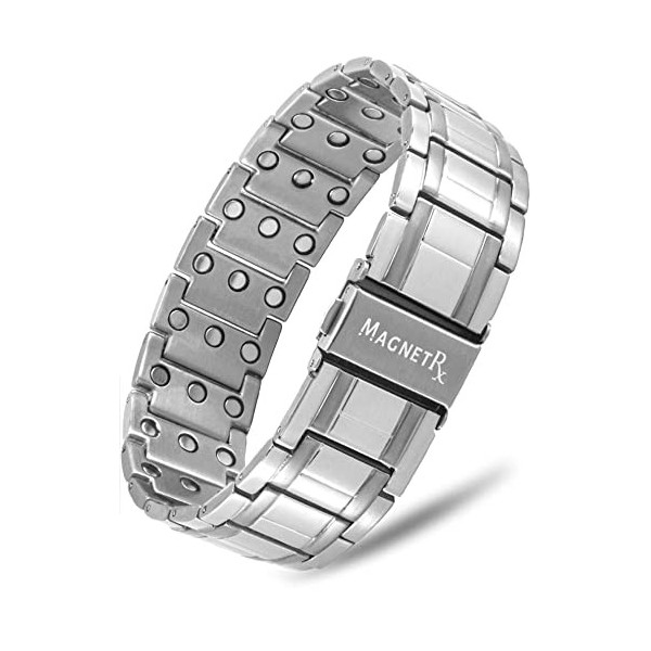 MagnetRX® Bracelet Magnétique Pour Homme - 57 Aimants Puissants 199000 GAUSS Bijou Aimanté Acier Inoxydable Ultra-Résistant