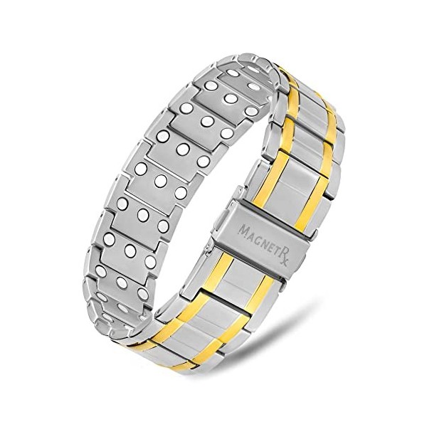 MagnetRX® Bracelet Magnétique Pour Homme - 57 Aimants Puissants 199000 GAUSS Bijou Aimanté Acier Inoxydable Ultra-Résistant