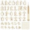 SUPERFINDINGS 3D Nail Charms and Strass Letters Nail Studs with Nail Piercing Tool 26 AZ Alphabet Nail Art Pendentifs 12 Cons