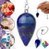 Pendule Divinatoire de Radiesthesie GOUTTE d’EAU en LAPIS LAZULI, Pendule Lapis-Lazuli – Universel [𝐆𝐀𝐑𝐀𝐍𝐓𝐈𝐄 𝐀 𝐕𝐈𝐄]