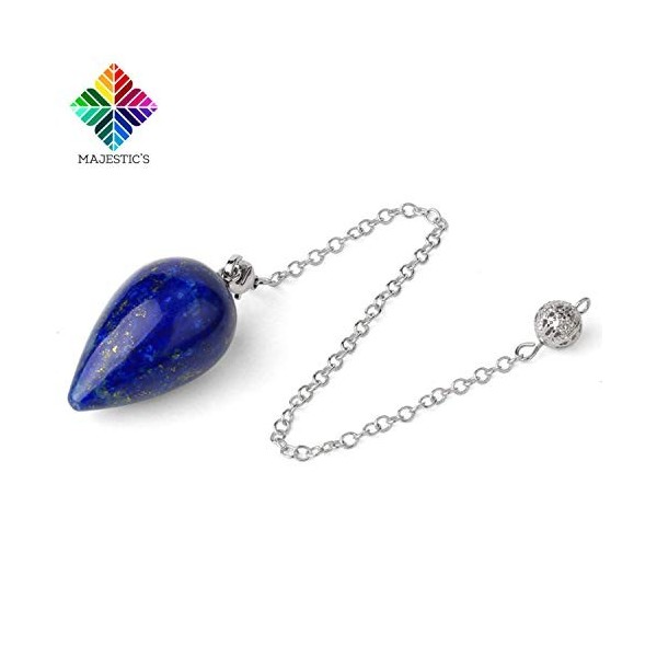 Pendule Divinatoire de Radiesthesie GOUTTE d’EAU en LAPIS LAZULI, Pendule Lapis-Lazuli – Universel [𝐆𝐀𝐑𝐀𝐍𝐓𝐈𝐄 𝐀 𝐕𝐈𝐄]