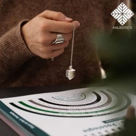 Pendule Divinatoire de Radiesthésie Egyptien ULTRA SENSORIEL en Laiton Argenté 33 gr – Pendule TEMOIN Goutte deau, Sourcie