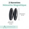 AIMANTIX - Navettes Hématite Magnétique Par 2 - Allient La Lithothérapie Et La Magnétothérapie - Apportent Courage Et Confian