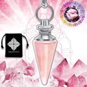 Pendule Divinatoire en QUARTZ ROSE en forme de Cône – Pendule de Radiesthésie en Pierre Naturelle – 10 GR [Satisfait ou Rembo