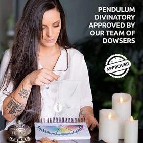 Vibratis Pendule Divinatoire de Radiesthésie en Cristal DE RÔCHE Forme CÔNE - Pendule Pierre de Cristal de Roche [Satisfait o