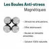 AIMANTIX - 4 Boules Anti-stress Magnétiques en Hématite - Apporte Énergie et Apaisement - Allie Les vertus des Minéraux et de