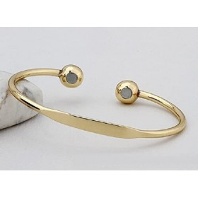 Bracelet magnétique en cuivre plaqué or genre torque - Bracelet magnétisé aimanté - Vital Confiance spécialiste officiel en b