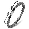 MagnetRX® Bracelet Magnétique En Hématite Perlé Unisexe - Bijou Aimanté En Pierres Naturelles Hematite 6mm Méditation - Longu