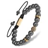 MagnetRX® Bracelet Magnétique En Hématite Perlé Unisexe - Bijou Aimanté En Pierres Naturelles Hematite 6mm Méditation - Longu