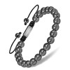 MagnetRX® Bracelet Magnétique En Hématite Perlé Unisexe - Bijou Aimanté En Pierres Naturelles Hematite 6mm Méditation - Longu