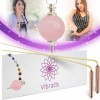 Vibratis Baguettes de Sourcier Professionnelles Modèle Premium & Pendule Divinatoire en Quartz Rose 7 Chakras | Pack Idéal po