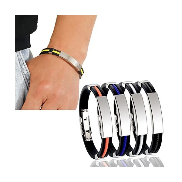 Yaepoip 5 Pieces Therapeutic ION Titanium Wristband, Oveallgo Apus ION Therapeutic Lympunclog Titanium Wristband, Apus ION Th