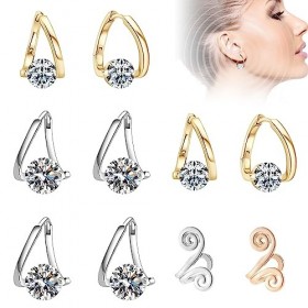 Lymphvity MagneTherapy Lot de 4 paires de boucles doreilles en germanium pour le drainage lymphatique, la magnétothérapie ly