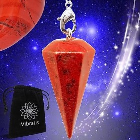 Pendule Divinatoire de Radiesthésie en JASPE ROUGE Red Jasper - Pierre Porteuse de Sécurité et de Confiance [𝐒𝐀𝐓𝐈𝐒𝐅𝐀𝐈𝐓 𝐎𝐔 𝐑