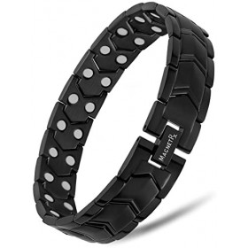 MagnetRX® Bracelet Magnétique Pour Homme - 38 Aimants Puissants 133000 GAUSS Bijou Aimanté Acier Inoxydable Ultra-Résistant