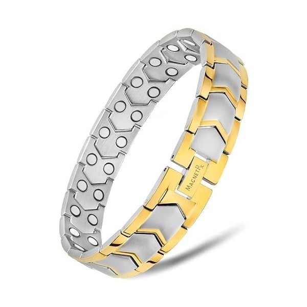 MagnetRX® Bracelet Magnétique Pour Homme - 38 Aimants Puissants 133000 GAUSS Bijou Aimanté Acier Inoxydable Ultra-Résistant