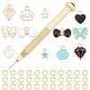 SUNNYCLUE 1 Boîte 270Pcs Nail Piercing Charms Set Art Outils Percés Étoile Coeur Papillon Alliage Émail Charmes Balancent Per