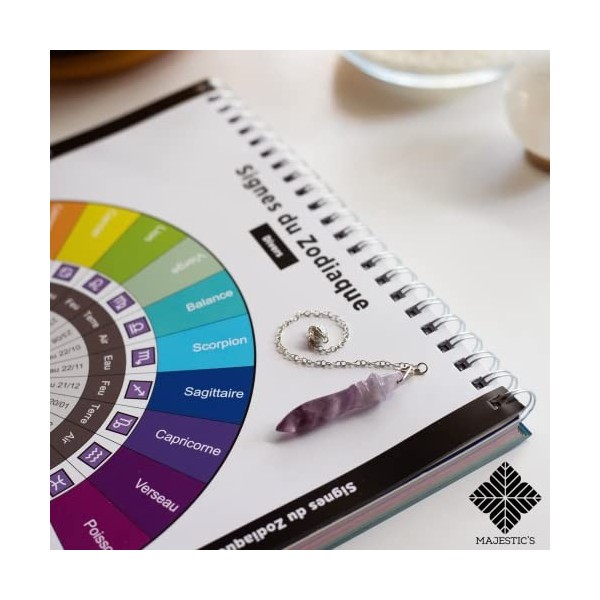 Pendule Egyptien THOT en AMETHYSTE - Pendule Divinatoire de Radiesthésie en Pierre Naturelle dAméthyste [𝐆𝐀𝐑𝐀𝐍𝐓𝐈𝐄 𝐀 𝐕𝐈𝐄]