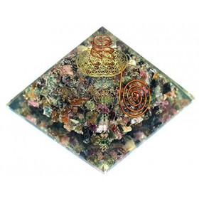 PURA ESPRIT Pyramide DOrgones Multi Tourmaline - Les Cristaux DÉnergie Positive Favorisent La Protection De La Force Électr