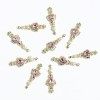 MINGSO 10 pièces Clair Creux balancent doré Ongles Breloques Piercing Bijoux avec Diamant Perle Concepteur Nail Arts Cerceau 