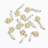 MINGSO 10 pièces Clair Creux balancent doré Ongles Breloques Piercing Bijoux avec Diamant Perle Concepteur Nail Arts Cerceau 