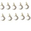 MINGSO 10 pièces Clair Creux balancent doré Ongles Breloques Piercing Bijoux avec Diamant Perle Concepteur Nail Arts Cerceau 