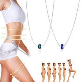 QCSTORE Collier de thérapie magnétique en acier inoxydable avec pierre thermochromique, hématite thermochromique