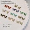 20 Pièces Papillon Strass Ongle Nail Art,Alliage Diamant Cristal Charme De Luxe Ongles Nail Charms 3D Shiny Papillon Shape Bi