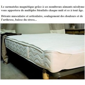 Surmatelas magnétique avec aimants - Sommeil et Bien-être - Literie magnétique - 80 x 190 cm