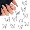 posionks 20 Pcs Charmes DOngle de Papillon Alliage Charme Nœud Papillon Nail Strass pour Nail Art Design Artisanat DIY