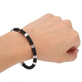 KENANLAN Bracelet Antistatique, Silicone 8 Boucles éliminent le Bracelet Statique du Corps pour la Course en Hiver Noir 