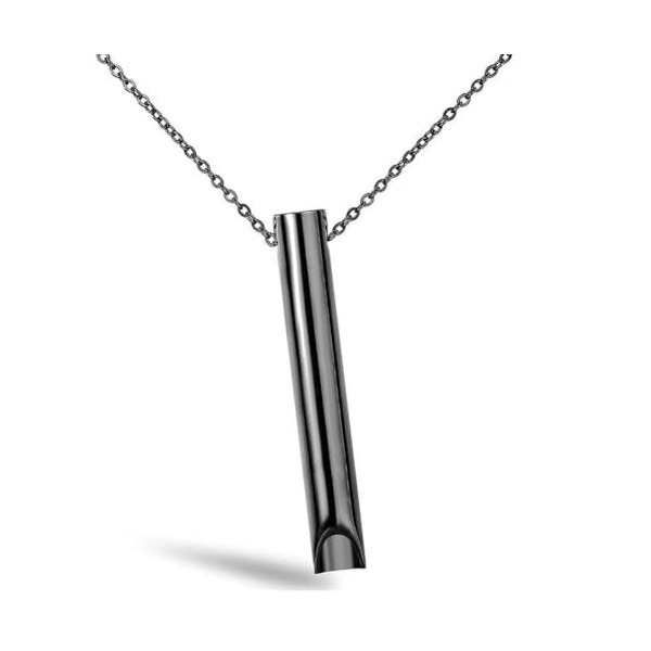 Collier de respiration en acier inoxydable pour femme et homme - Outil de soulagement de lanxiété et des attaques - Méditati