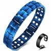 Cigmag Bracelet magnétique pour homme ultra résistant en acier titane double rangée, avec anneau magnétique attaché, outil ré