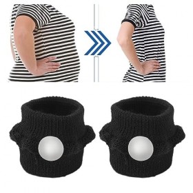 Bracelets dacupression, Réduisant lappétit de Contrôle du Stress 2 Pièces Bracelet dacupression Noir pour la Maison