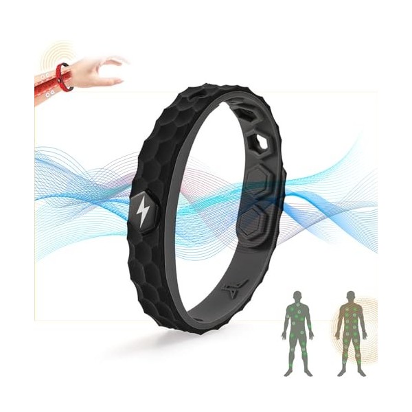 RedLlight Far Infrared Negative Ions Wristband, Anti-Static Adjustable Silicone Sports Bracelet, Unisex Silica Gel Balance En