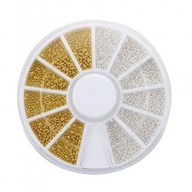 300pcs Bille Perle Beads Or/Argent Nail Art Ongles Manucure
