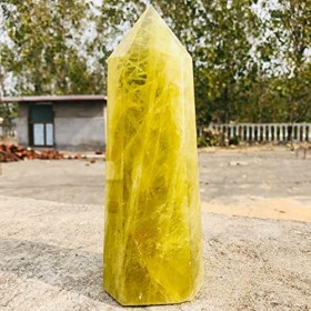 DOUPE Solde dénergie Spirit Stone 1 pièce Naturel Fantasy Topaz Obélisk Tower Quartz Tower Crystal Point pour la Relaxation 