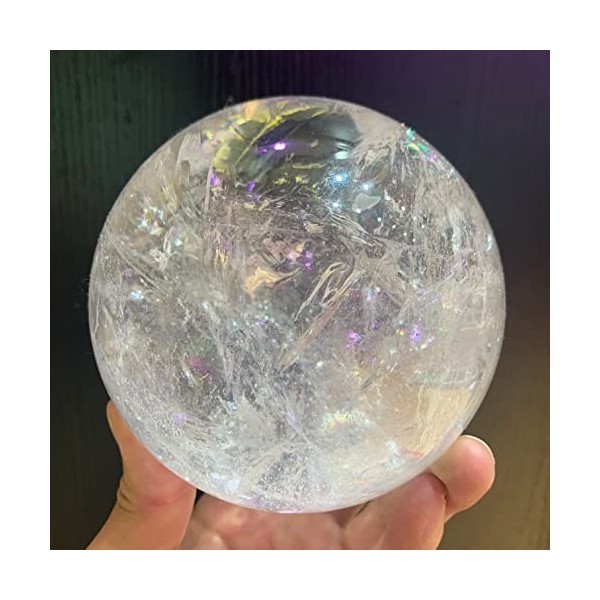 DOUPE Solde dénergie Spirit Stone Crystal Naturel Rainbow Transparent Quartz Balle DÉNERGIE Aura Maison Maison Maison pour 