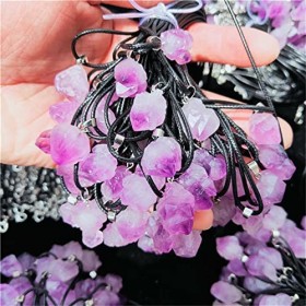 DOUPE Solde dénergie Spirit Stone 1 Pendentif en Cristal de Cristal de Quartz daméthyste brésilien Naturel pour la Relaxati