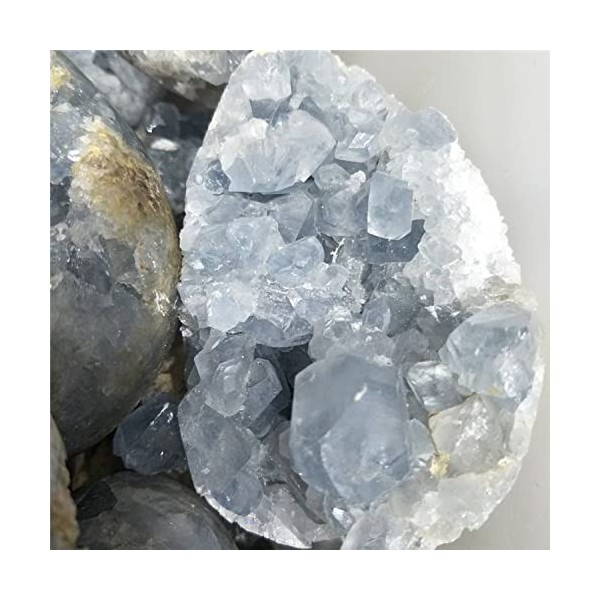 DOUPE Crystal de guérison Chanceux Grand œuf en Pierre de Quartz de Pierre de Quartz Rugueux de Cristal de kyanite Bleu Natur