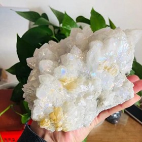 DOUPE Crystal de guérison Chanceux 3kg Grand Taille Naturelle Blanche Aura Colle Crystal Crystal Crystal Crystal Pierre Pierr