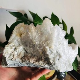 DOUPE Crystal de guérison Chanceux 3kg Grand Taille Naturelle Blanche Aura Colle Crystal Crystal Crystal Crystal Pierre Pierr