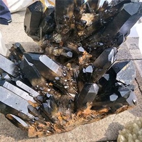 DOUPE Crystal de guérison Chanceux Crystal Noir Crystal Noir Smoky Quartz Stone Cluster 5kg-5.8kg Cadeaux de décoration à la 