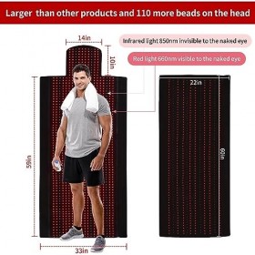 Tapis de luminothérapie infrarouge CNV Large 1370 pièces LED 660 nm et 850 nm pour soulager la douleur de tout le corps pour 